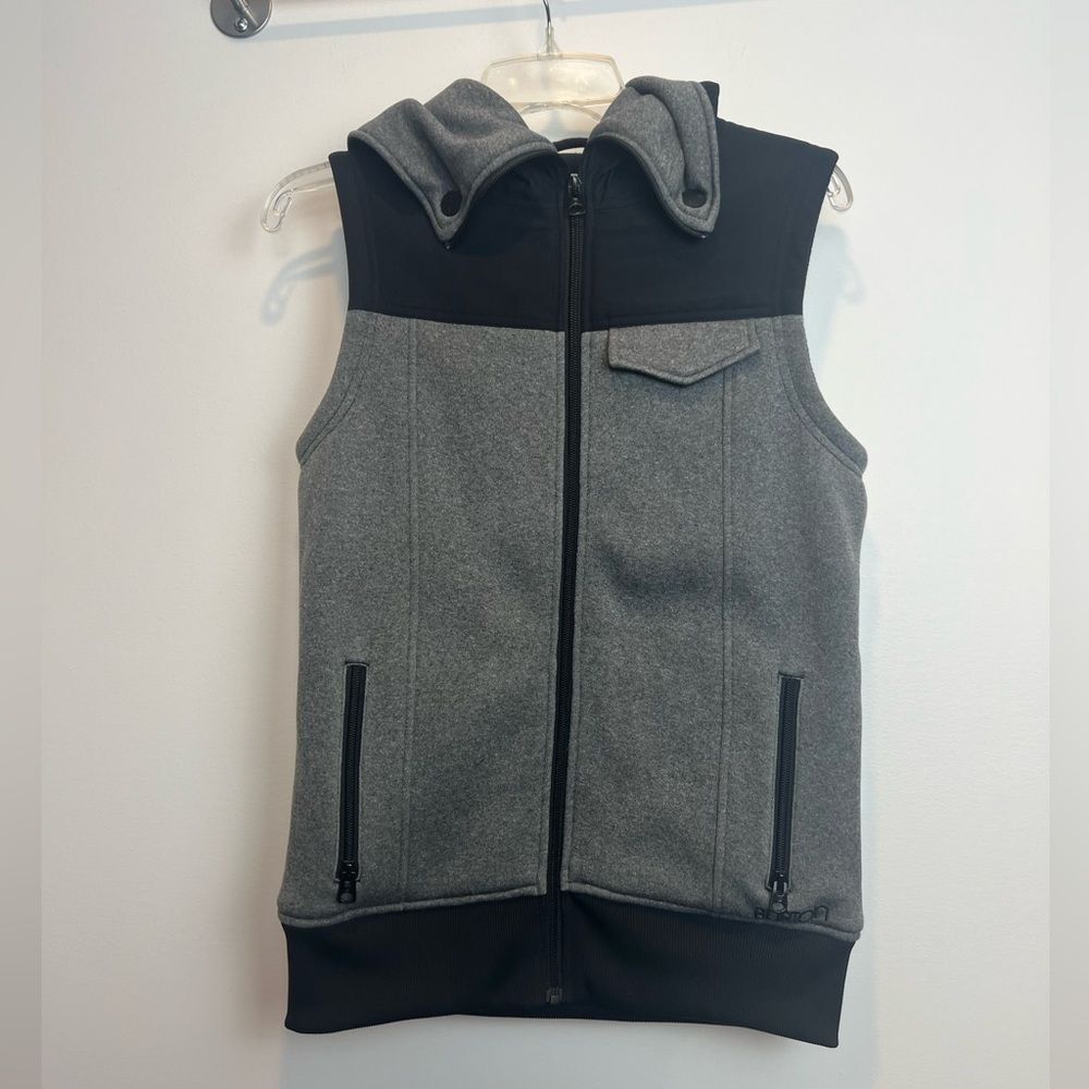 Burton Women’s Starr Hooded Vest size S Black Gray